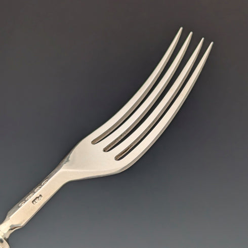 1853 年英國古董純銀甜點餐具 6 對共 537 克弗朗西斯希金斯二世木盒